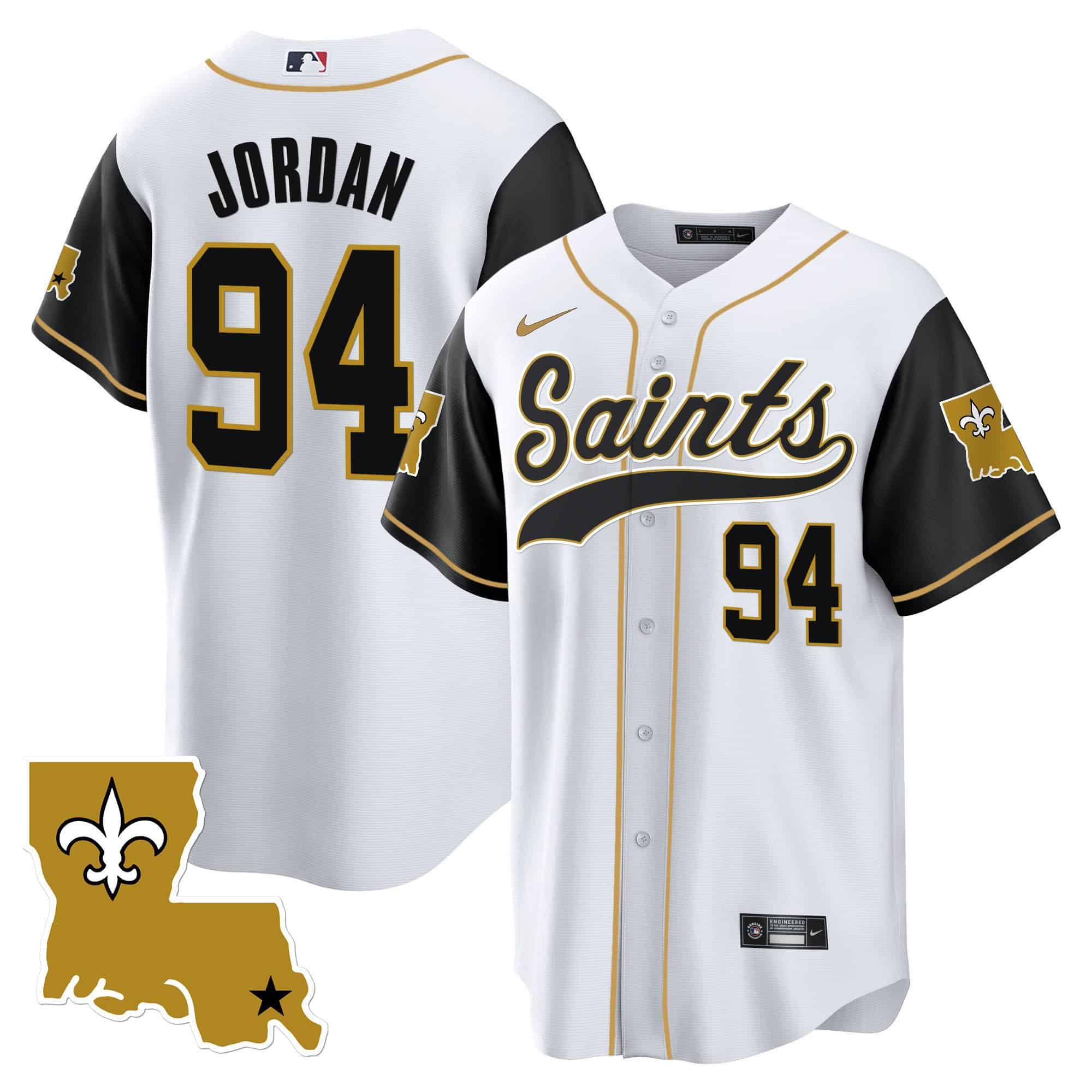 Men New Orleans Saints #94 Jordan White 2024 Nike 1987 Legacy Cool Base NFL Jersey style 2